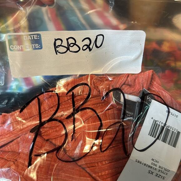 VINCE. Maxi Dress Orange Space Dye Women's XS Floor Length Stretch Razorback NWT - Picture 6 of 6